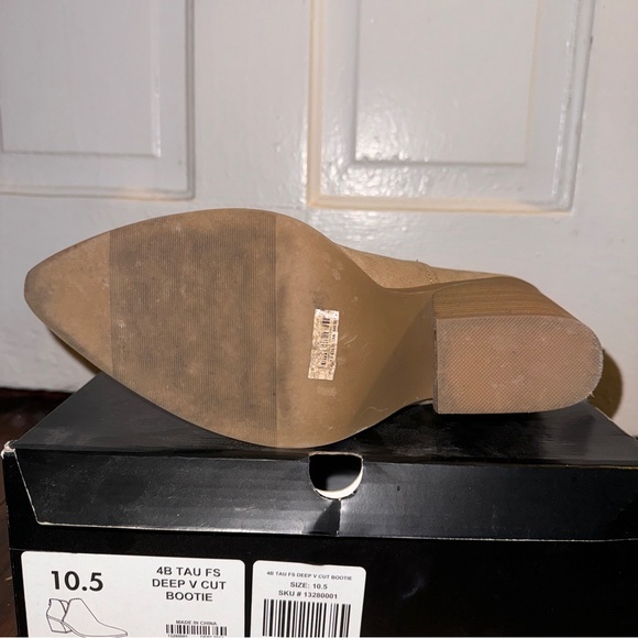 Torrid | Beige Pointed Toe V-Cut Bootie | 10 Extra Wide Width - Picture 9 of 15